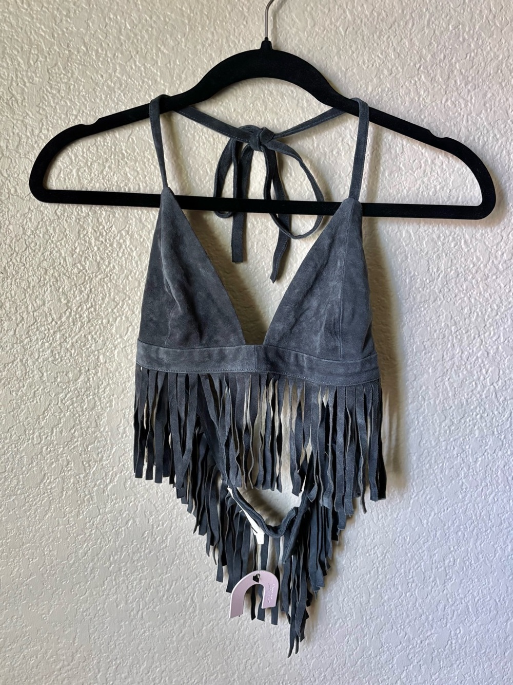 Fringed Suede Top